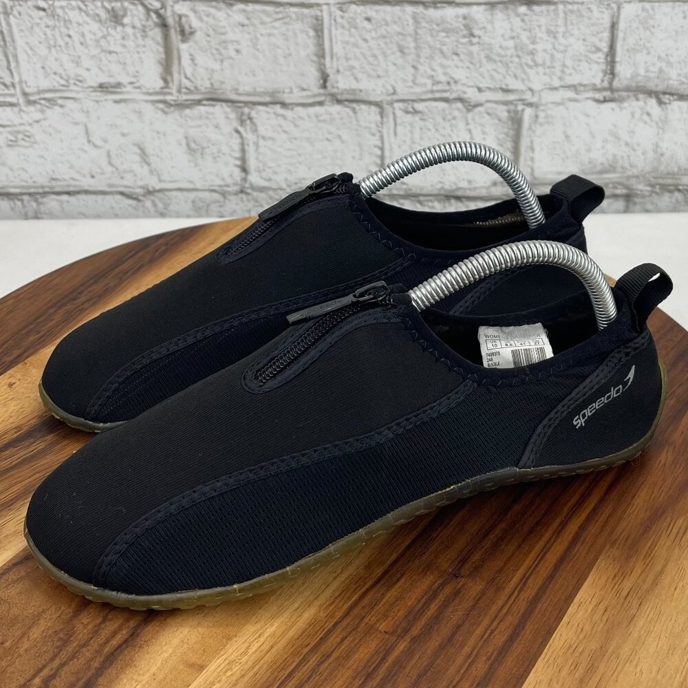 Speedo Womens Sz. 10 Black Zip Up Sport Water Shoes 7499378